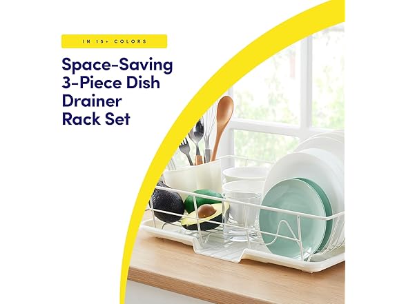 Steel 3-Piece Large Dish Drainer