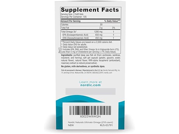 Nordic Naturals Omega-3 210ct