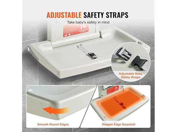 Wall-Mounted Baby Changing Station, Horizontal