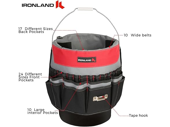 IRONLAND 5 Gallon Bucket Tool Organizer