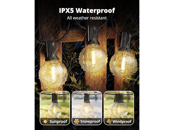 VIPAR Outdoor String Lights, 30FT