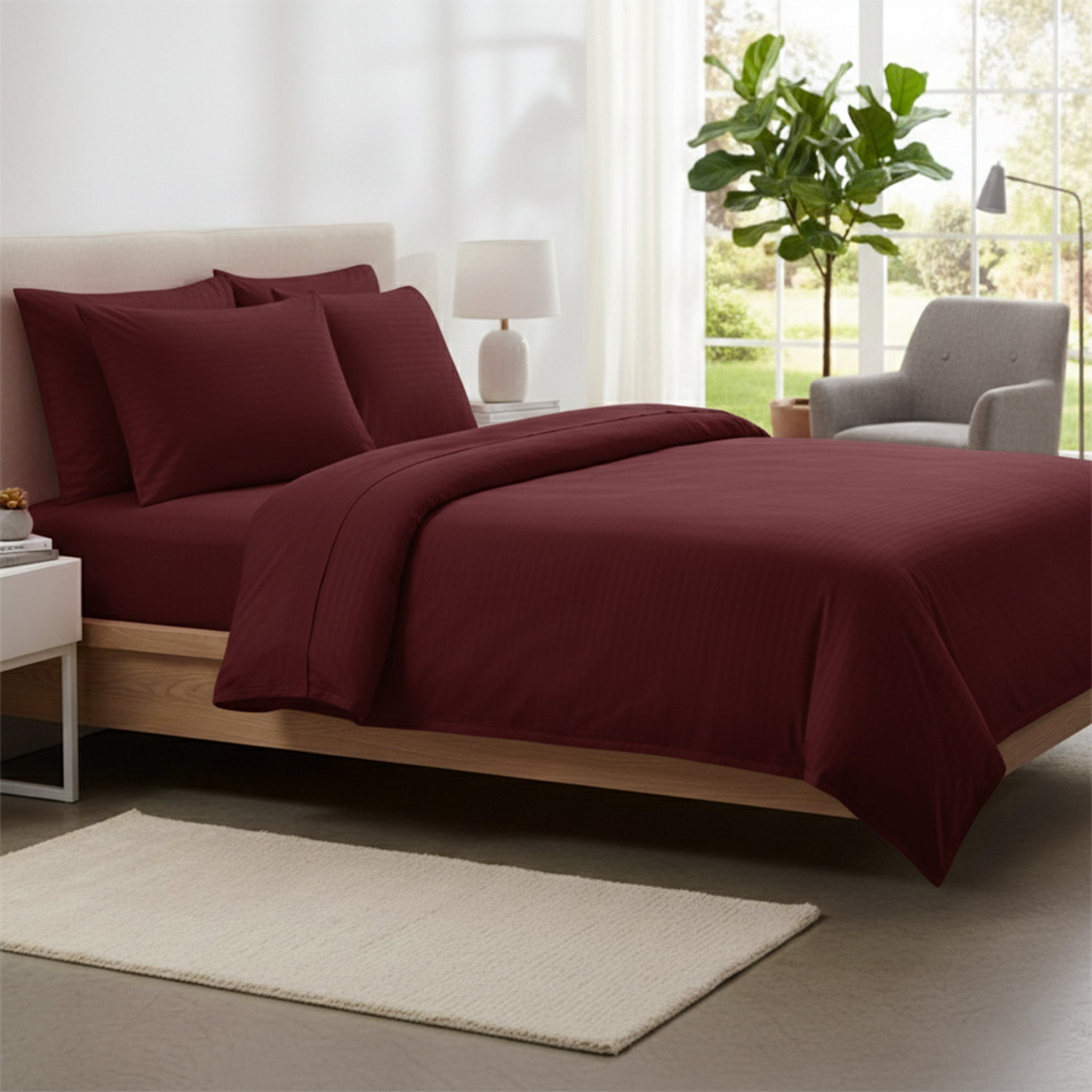 4-Piece Dobby Stripe Bed Sheet Set - Gallery 23