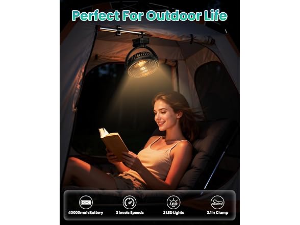 Fentara 40000mAh 8" Clip on Fan