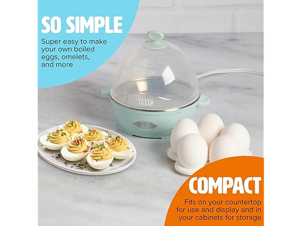 Tasty Mini Rapid Egg Cooker Aqua