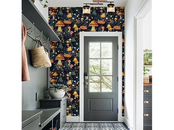 MAGAFA Fairytale Mushroom Peel & Stick Wallpaper