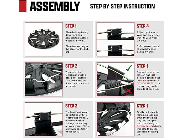 Cobra-Tek CBK-HP099-15-KC 4PC Hubcaps JDM Black w/Silver