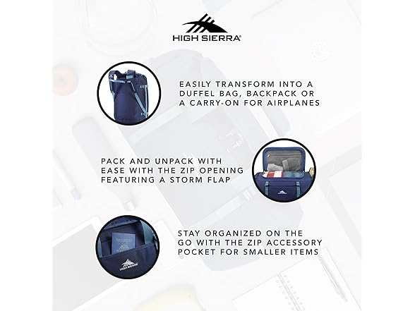 High Sierra Fairlead Travel Overnight Duffel Backpack