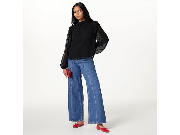 The Drop Women Feme Romantic Ruffle Blouse