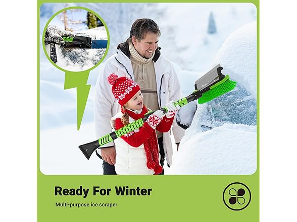 VOLTASK 41.8'' Ice Scraper and Squeegee with Snow Brush 3 in 1