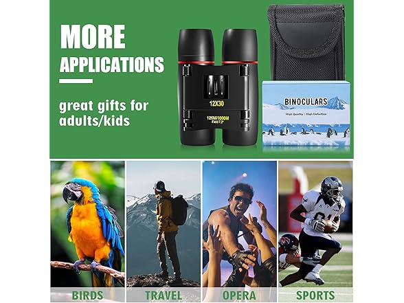 POLDR 12X30 Compact Binoculars