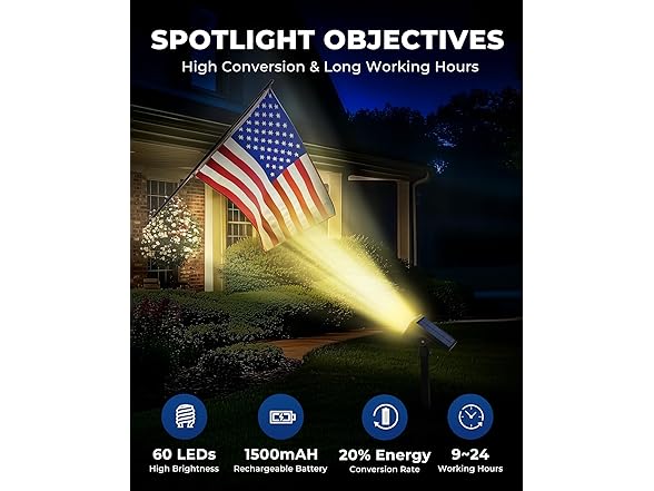 HGGH Solar Lights Outdoor Waterproof IP67, 60 LED 4Pk