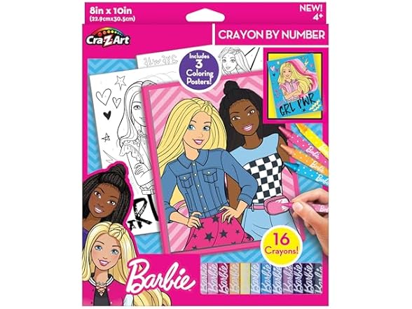 Cra-Z-Art Barbie Crayon by Number Set