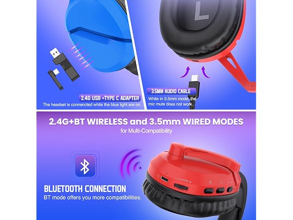 WolfLawS Wireless Gaming Headset with Mic