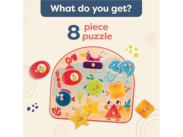 B. toys – Sea Treasures – Wooden Peg Puzzle