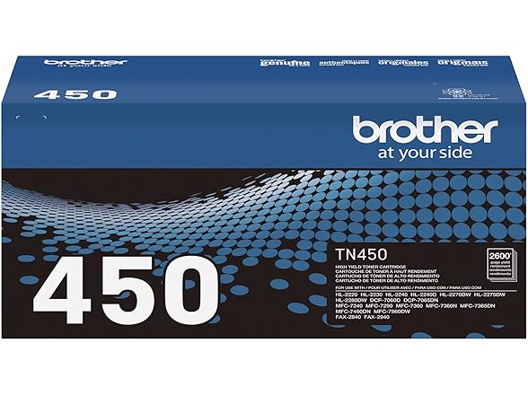 Brother Genuine High Yield Toner Cartridge, TN450, Replac