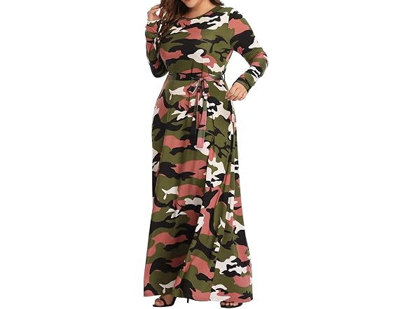Xugwlkj Women (3XL) Dresses Maxi Long Sleeve Dress