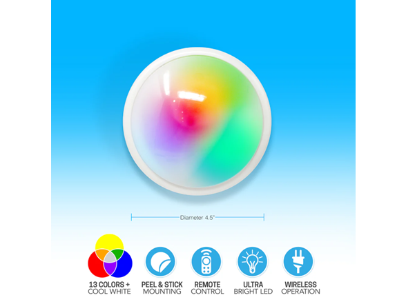 Aduro Remote Control Color Changing Large Tap Light