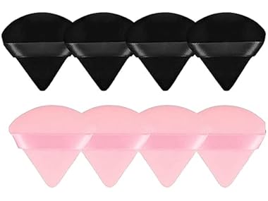 $0.99, Was $4.84, 79% Off! 8 Pieces Triangle Powder Puff Pink and Black dealfomo