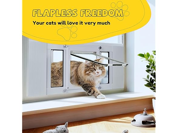 Cat Door for Window W/ Window Lock