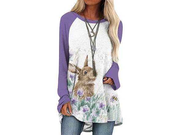 Efofei Women (M) Ladies Easter Day Shirts Tops