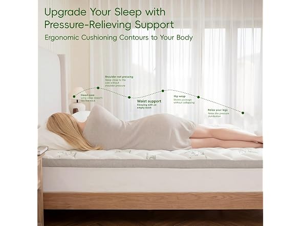 NEWDECO Cooling Bamboo Pillow Top Pad