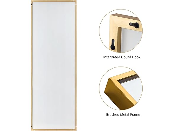 NeuType Full Length Mirror,Gold,71"x24"