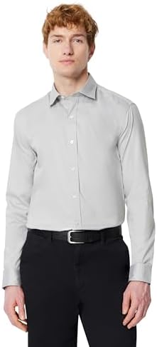 Amazon Essentials Men Stretch Wrinkle Shirt Grey - Gallery 21
