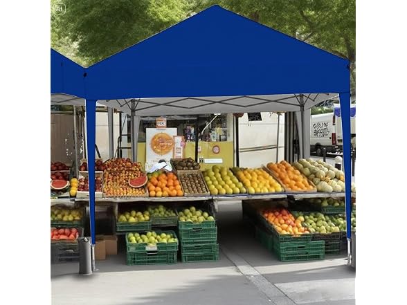 SANUMY 10x10 Pop Up Canopy – Easy Setup, Dk Blue