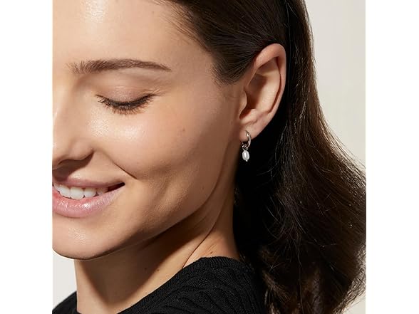 Ana Luisa Pearl Huggie Hoops 14K Gold Plated