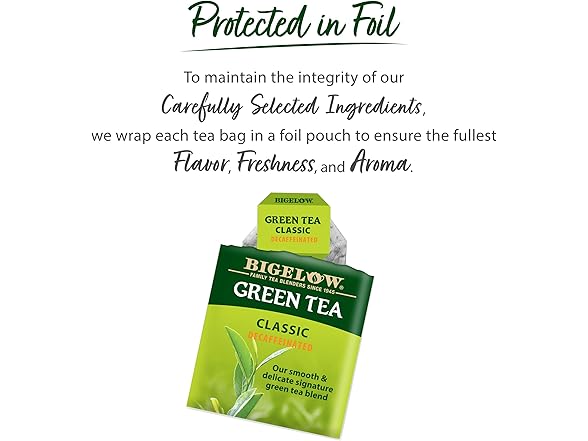20Ct Bigelow Tea Classic Green Tea, Decaffeinated