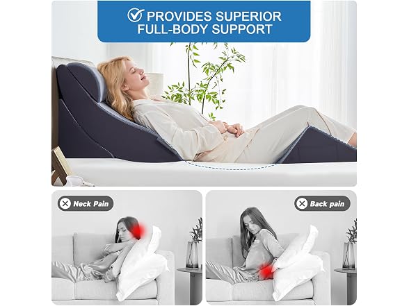Paxato 4PCS Bed Wedge Pillow Set