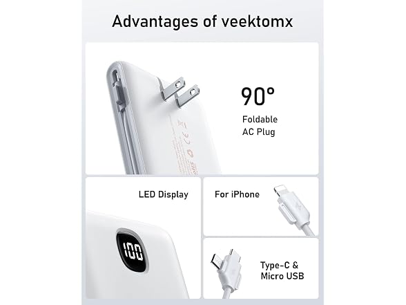 VEEKTOMX Portable Charger Power Bank