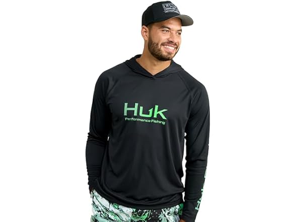 HUK Men's Vented Fishing Hoodie,S