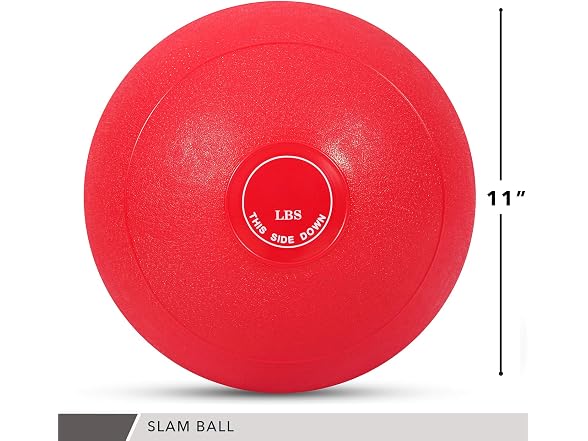 Day 1 Fitness Weighted Slam Ball, 30 lbs, Red