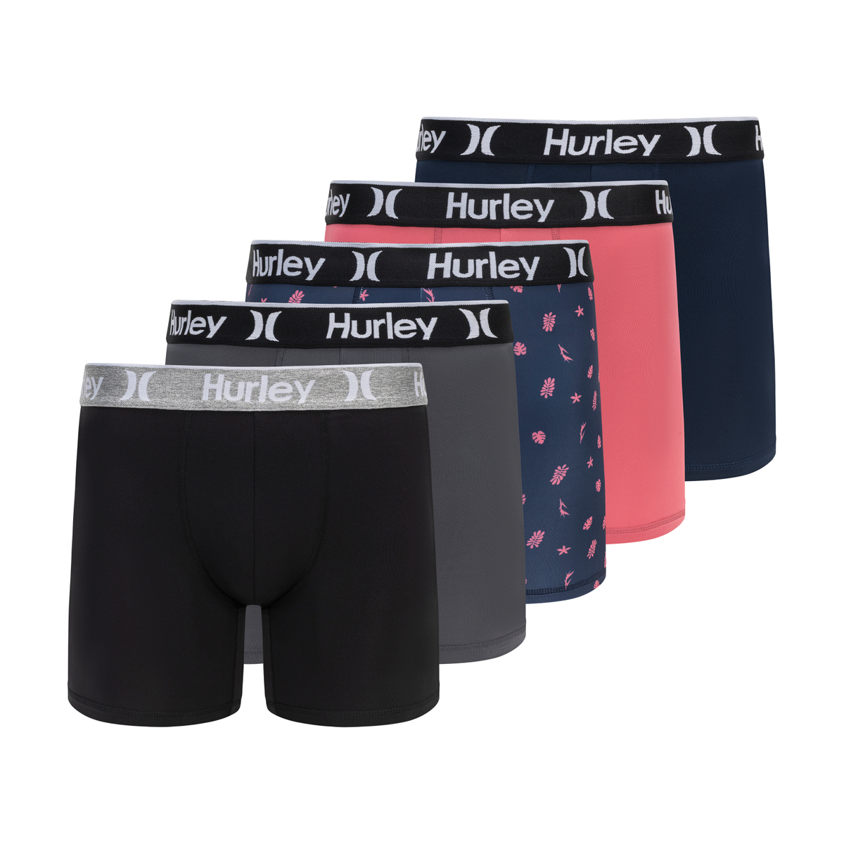 Hurley Men's 5 Pack Printed Boxer Briefs - Gallery 14