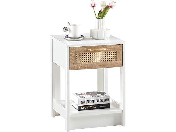 LKJYBG 15.75" Rattan Night Stands with D