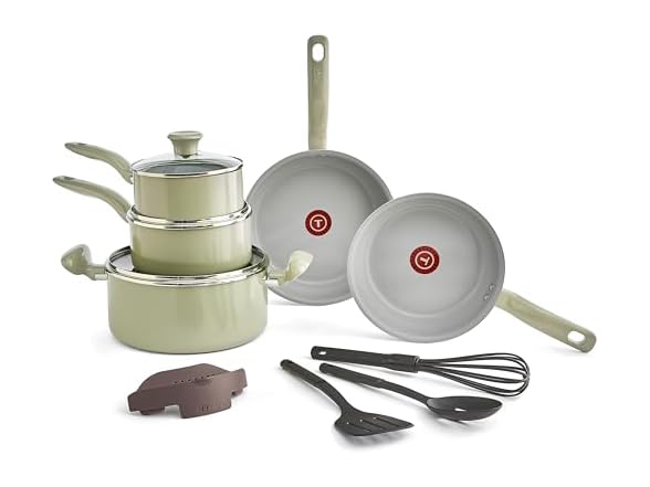 T-Fal T-fal Recycled Ceramic Nonstick Cookware Set 12 Piece