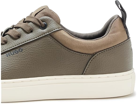 HUGO, Morrie Low Profile Friendly Leather Sneakers, Olive Night, 9
