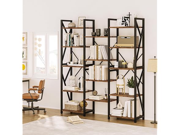 GAOMON Triple Wide 5-Tier Bookshelf