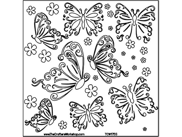 The Crafter's Workshop Butterflies Mini Template 6" x 6"