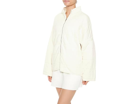 Forever 21 (S) Quilted Zip-Up Vanilla Jacket