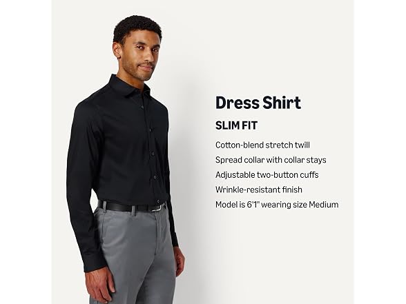 Amazon Essentials Men Slim-fit Stretch Dress Shirt
