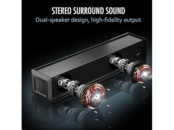 Wohome Small Sound Bars for TV, 50W 16-Inch Ultra Slim Mini  (Open Box)