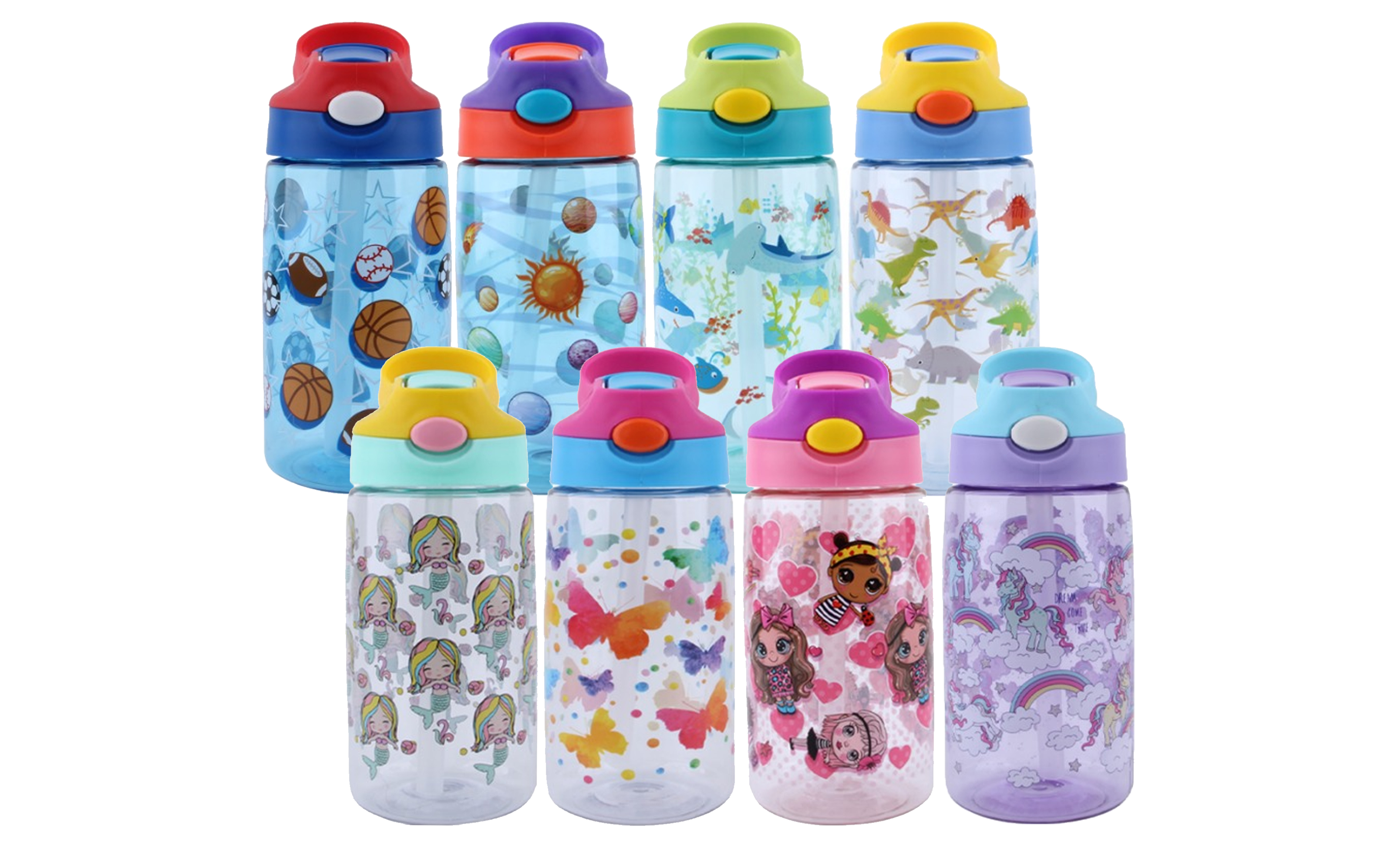 Kids Multi-Pack Water Bottles with Straw - Gallery 6
