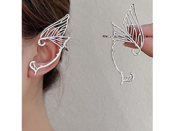 W Weilirian Gothic Elf Fairy Cuff Earrings