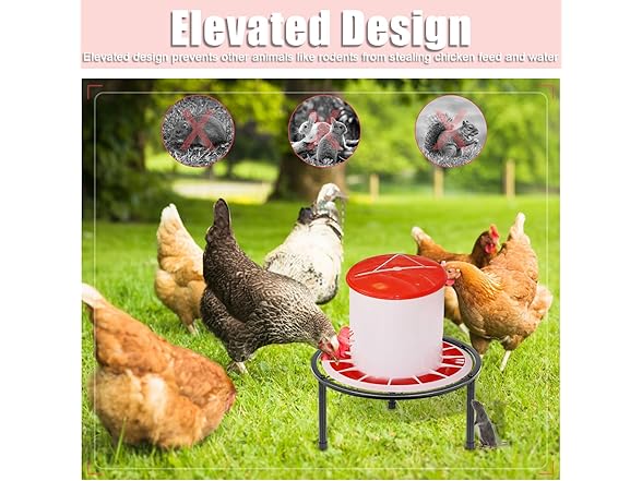 LOTKEY 4 PCS Metal Stand for Chicken Feeder Water