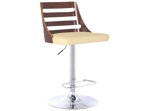 Armen Storm Barstool, Cream/Walnut