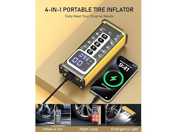 Teffim Portable Air Compressor | 150PSI | 10000mAh