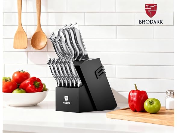 BRODARK 15-Piece Knife Block Set