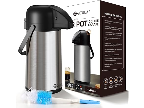 Airpot Coffee Carafe with Pump 85oz